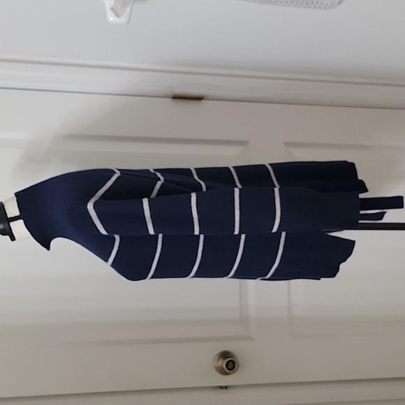 Rebecca Taylor Size Unknown Blue White Striped Turtleneck Sweater w/ Side Ties - Picture 4 of 14